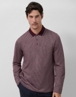 Polo manga larga jacquard ciruela/rosa/blanco