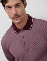 Polo manga larga jacquard ciruela/rosa/blanco