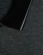 Polo manga larga jacquard negro/gris/blanco