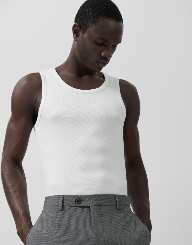 White ribbed tank top