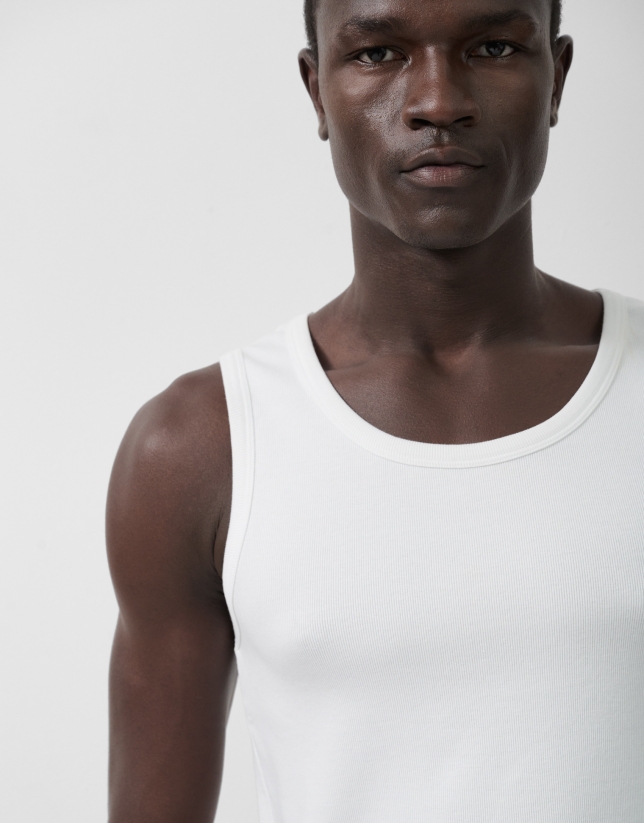 White ribbed waistcoat