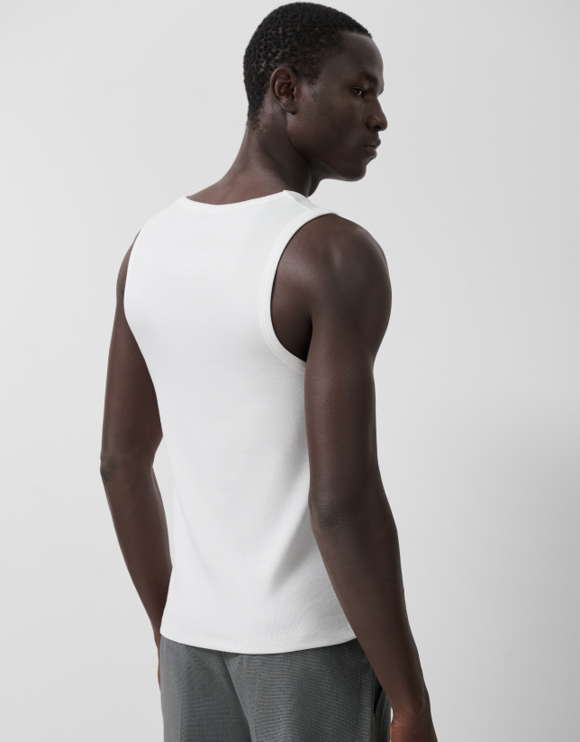 White ribbed waistcoat