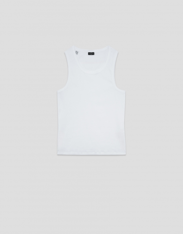 White ribbed tank top