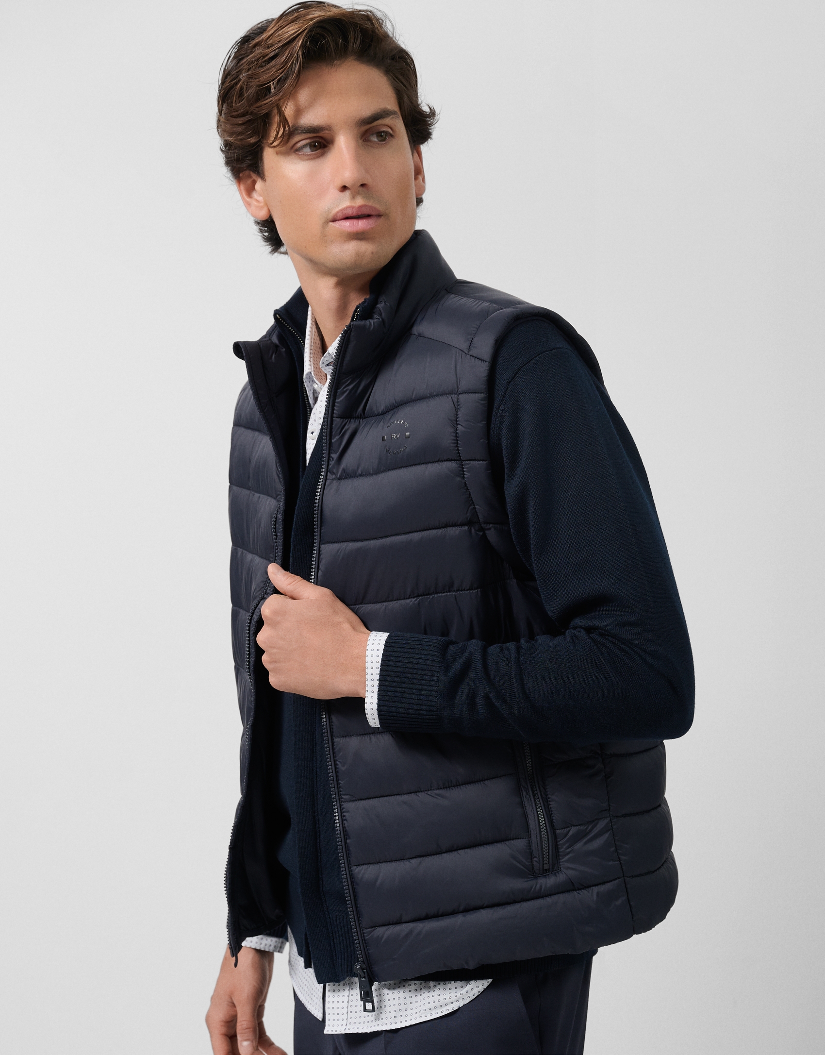 Navy padded vest