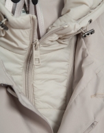 Stone-coloured trench coat with detachable front panel