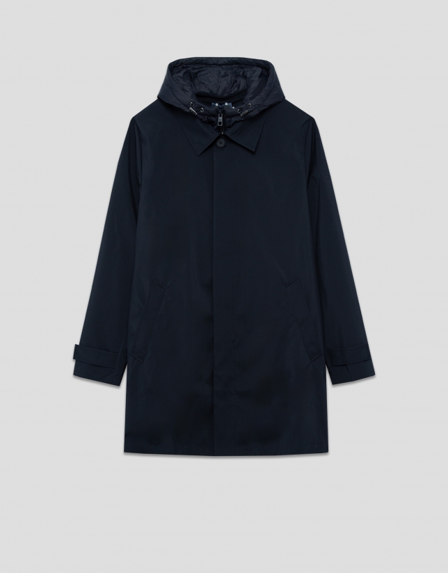 Gabardina con pechera desmontable marino