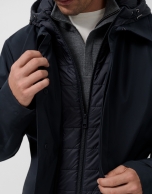 Gabardina con pechera desmontable marino