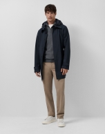 Gabardina con pechera desmontable marino