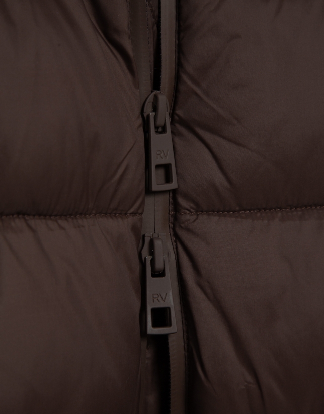 Brown padded technical jacket