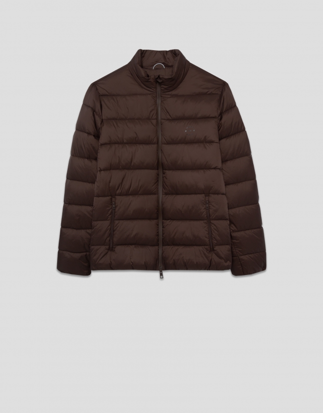 Brown padded technical jacket