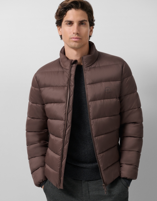Brown padded technical jacket