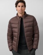 Brown padded technical jacket