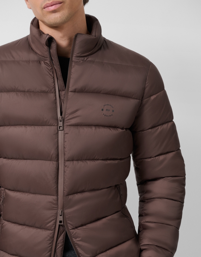 Brown padded technical jacket