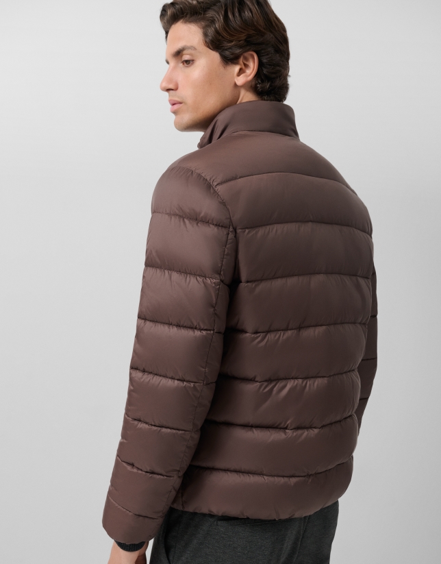 Brown padded technical jacket