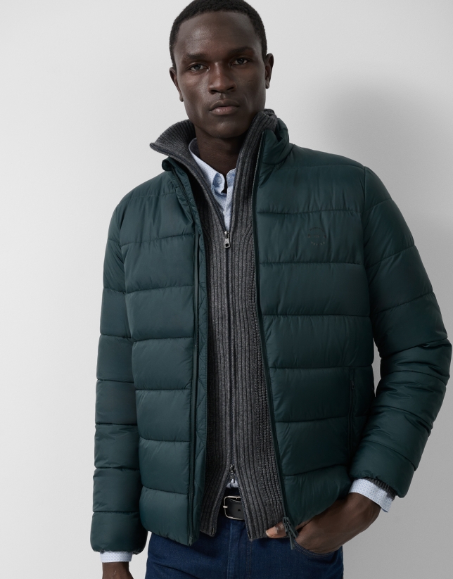Dark green padded technical jacket