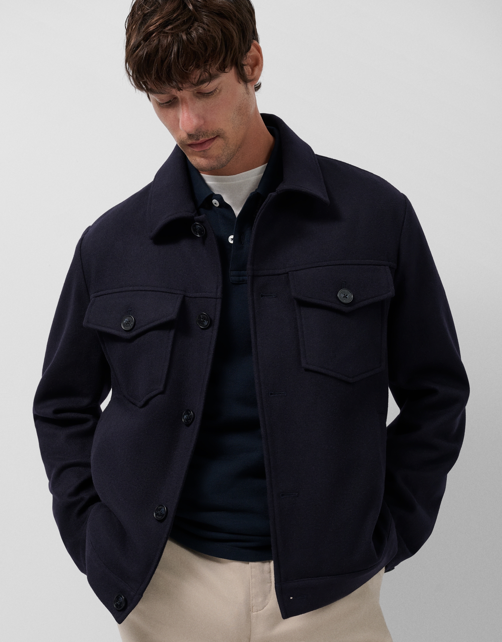 Sobrecamisa de paño marino