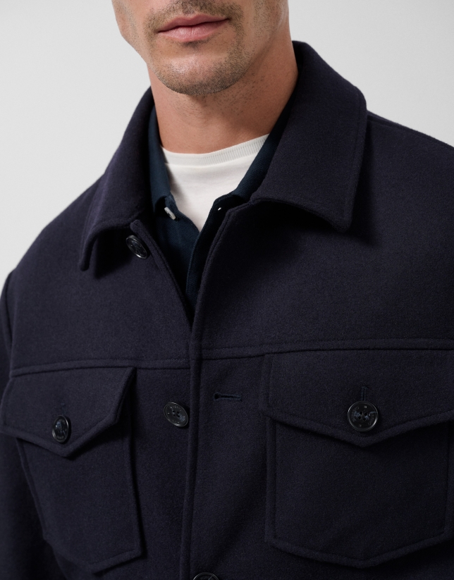 Sobrecamisa de paño marino