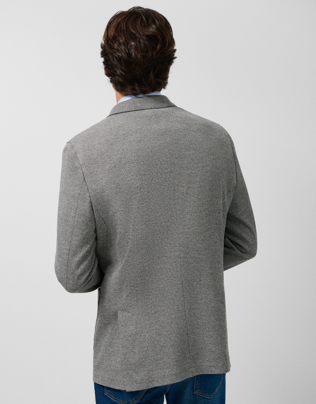 Americana confort estructura gris melange