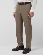 Slim fit half canvas suit, fake plain tan