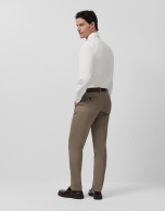 Slim fit half canvas suit, fake plain tan