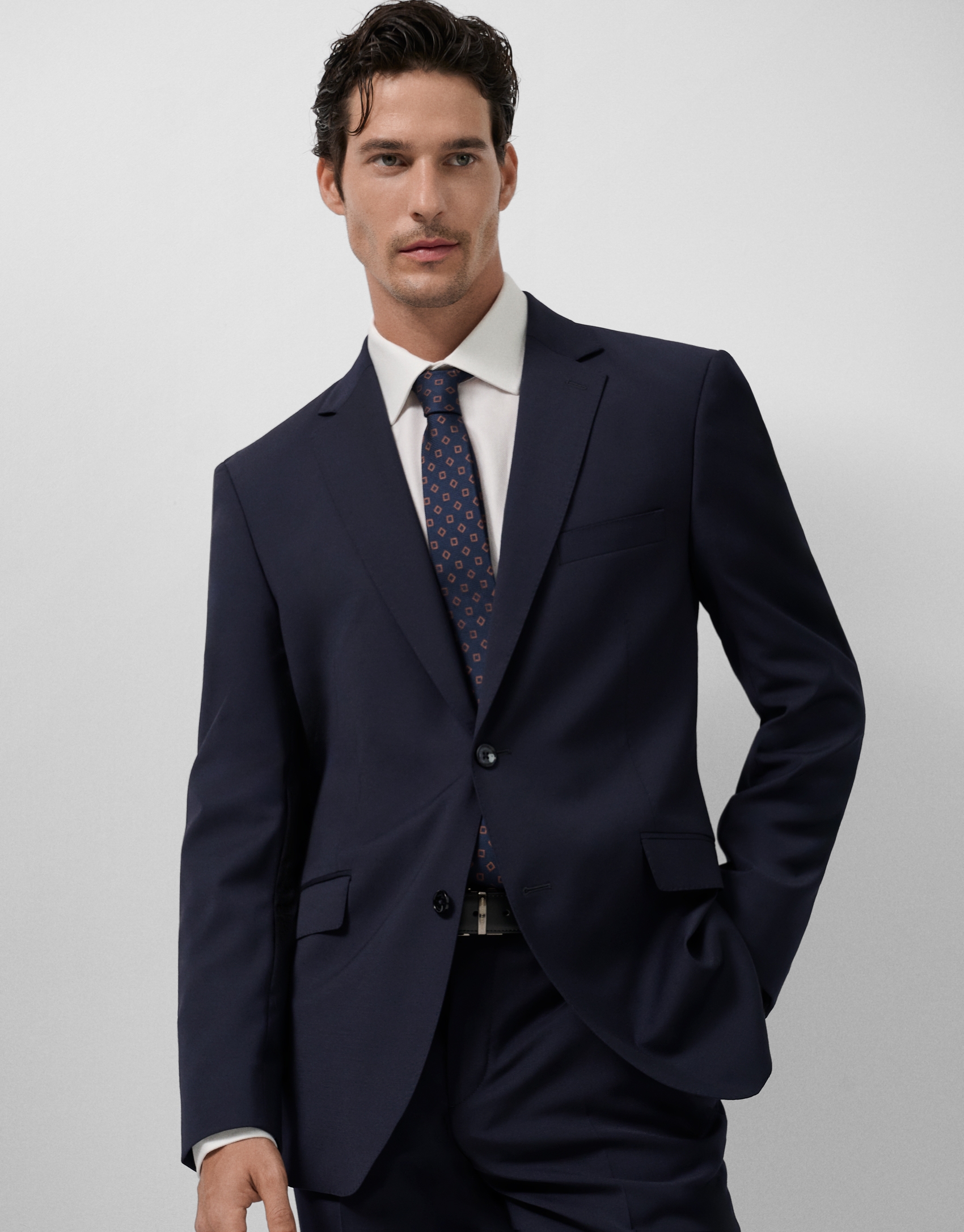 Traje half canvas regular fit azul oscuro