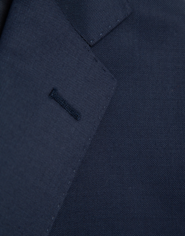 Regular fit dark blue half canvas suit
