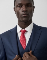 Regular fit dark blue half canvas suit