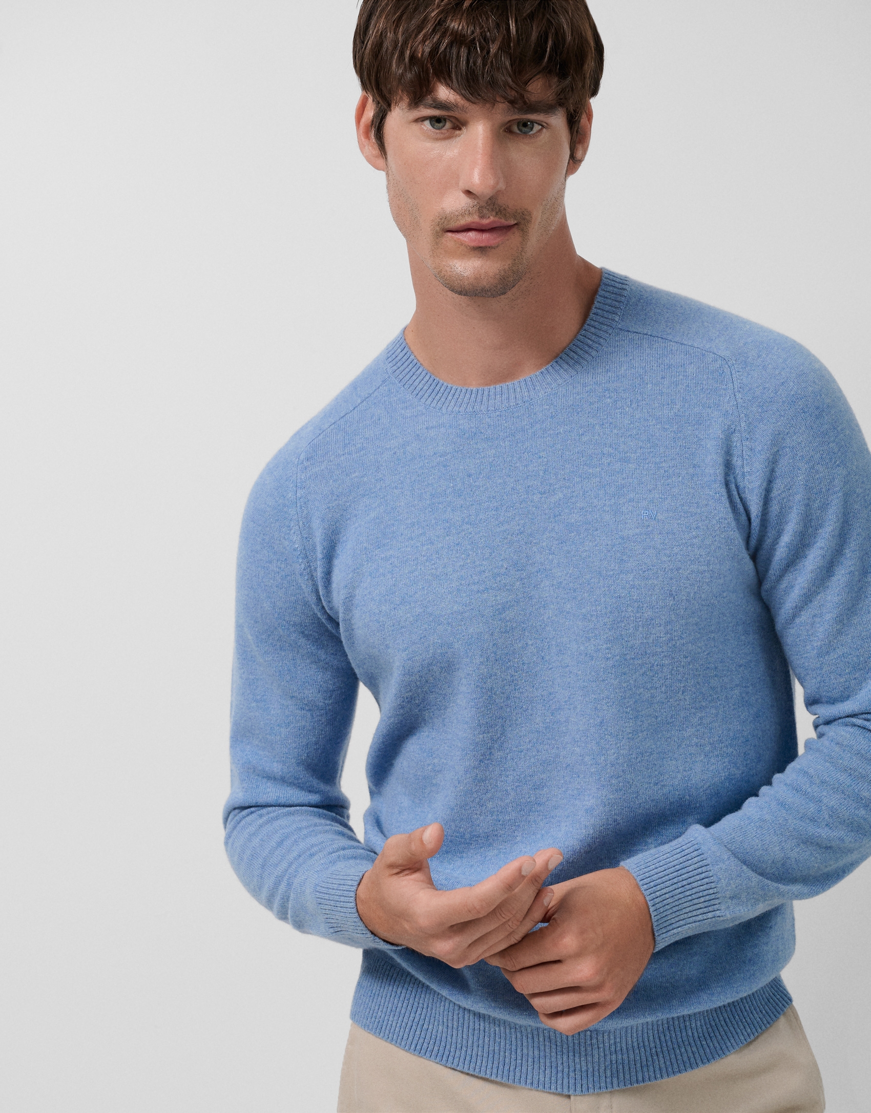 Blue wool/cashmere sweater