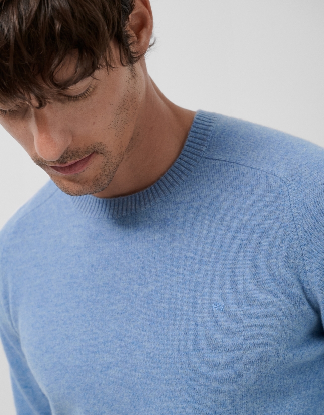 Jersey lana/cashmere azul