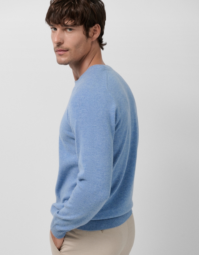 Jersey lana/cashmere azul