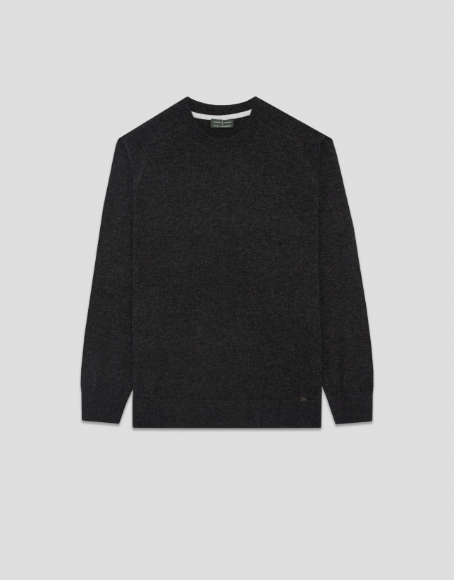 Jersey lana/cashmere gris oscuro
