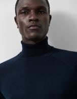 Navy wool turtleneck sweater