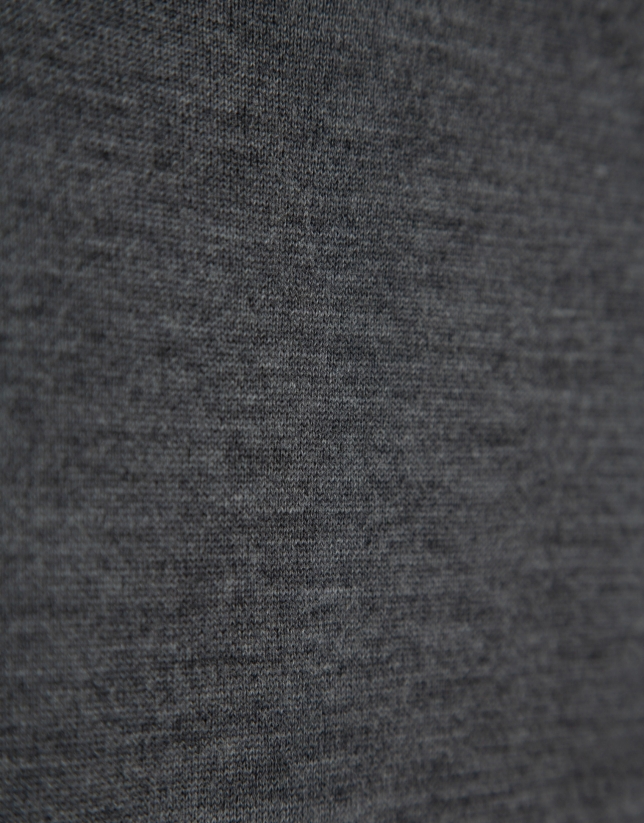 Jersey cuello cisne lana gris melange