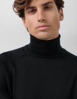 Black wool turtleneck sweater