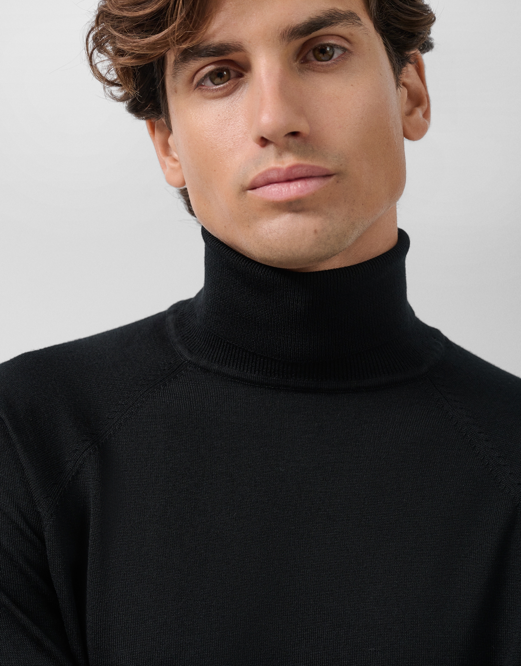 Black wool turtleneck sweater