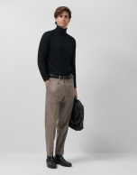 Black wool turtleneck sweater