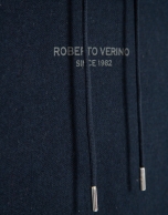 Sudadera con capucha lana/algodón marino