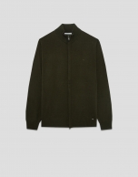Plain khaki zip-up jacket