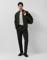Plain khaki zip-up jacket