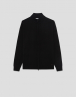 Chaqueta cremallera lisa color negro