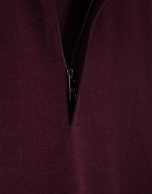 Plum wool zip-neck sweater