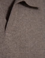 Jersey cuello polo visón oscuro melange