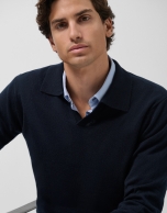 Jersey cuello polo marino
