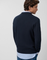 Jersey cuello polo marino