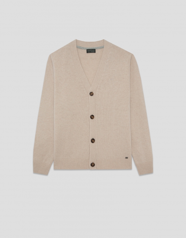 Chaqueta lana/cashmere beige melange