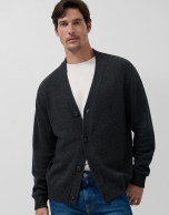 Dark grey melange wool/cashmere jacket