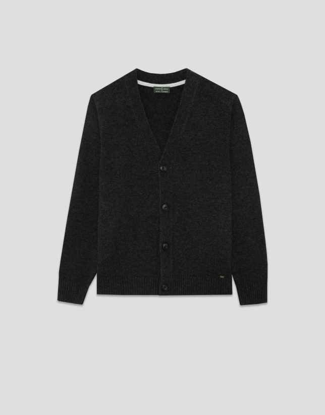 Chaqueta lana/cashmere gris oscuro melange