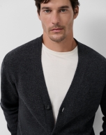 Dark grey melange wool/cashmere jacket