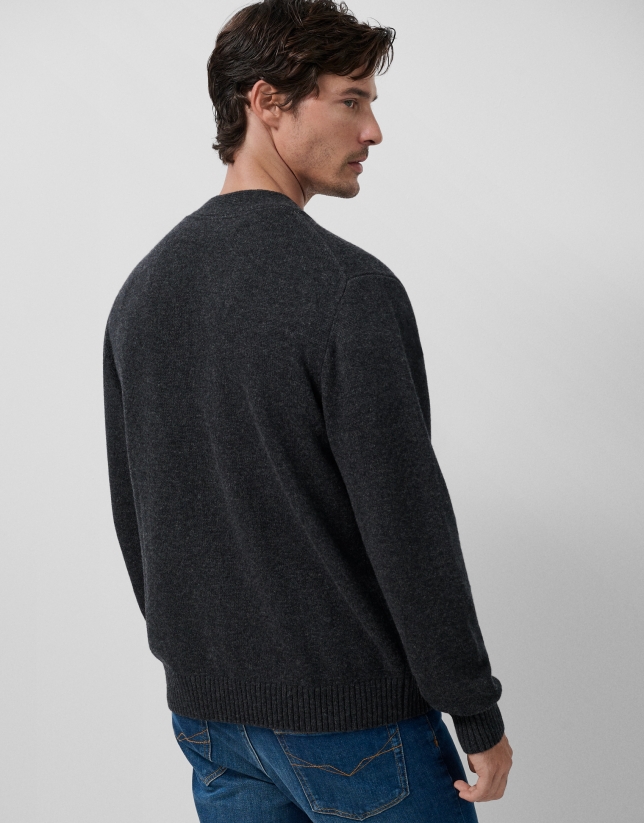 Dark grey melange wool/cashmere jacket