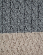 Jersey rayas y ochos lana gris melange y crudo